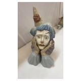 12" Tall Lladro #5129 "Sad Jester" Clowns Head