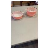 Pair of Small Pyrex Gooseberry Casserole Dishes