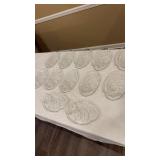 12 Vintage Glass Snack Plates & Cups
