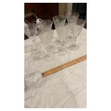 7 Fostoria Etched Tumblers Wine Glasses