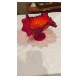 Beautiful Art Glass Compote  Fenton?