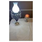 Pair of Vintage Glass Table Lamps with Prisms