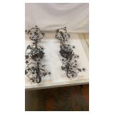 Metal Electric Wall Light with Flowers