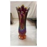 Indiana Glass Heirloom Amberina Carnival Glass