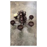 HEAVY iron Metal Chandelier or Candle Holder