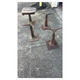 4 Vintage Cast Iron Stool Base