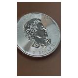 1 1/4 Ounce .9999 Fine Silver $8 Canadian Coin