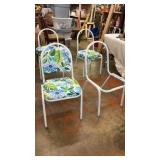 4 Metal Chairs with New Upholstery