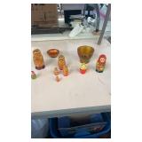 Vintage Wooden Russian Items & Nesting Dolls