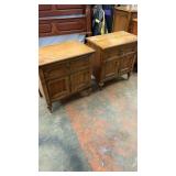 AS IS Pair of Solid Wood Nightstands or End Tables