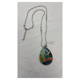 Sterling Silver .925 Necklace with Peacock Pendant