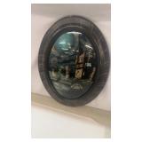 Antique Reverse Paint in Oval Frame