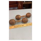 1920s Antique Wooden Dumbbells
