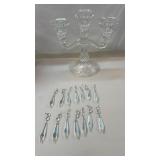 11 1/2" Tall Crystal Candelabra Candle Holder