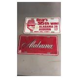 Vintage University of Alabama Football Car Tags