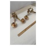 Mid Century Brass Wall Candle Sconces Candelabra