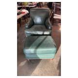 Hancock & Moore Leather Chair & Ottoman