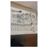 Group of stainless & Silver Plate Flatware