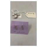 Sterling Silver .925 China Ring & Earrings
