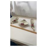 3 pc. Set Capodimonte Cornucopia & Bowl