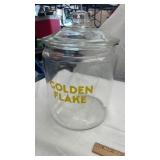 AS IS 1950s Golden Flake Store Counter Jar