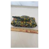 Vintage Tin Lithograph Army Tank Toy