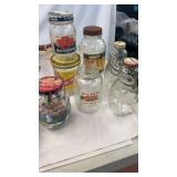 Vintage Glass Jars One Has Marbles
