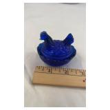 2 1/2" Cobalt Blue Hen On Nest HON Salt Cellar