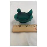 3" Mosser Satin Green Hen on Nest Salt Cellar