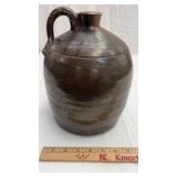 10" Tall Vintage Stoneware Pottery Whiskey Jug