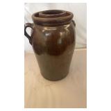 Large Stoneware Glazed Butter Churn Unique Top