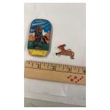 Vintage Tin Toy Whistle with Cowboy
