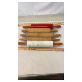 5 Vintage Kitchen Cooking Dough Rolling Pins