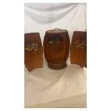 Vintage Oak Barrel Bar Set