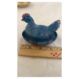 3 1/2" Boyd Glass Slag Hen on Nest HON