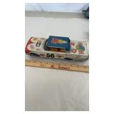 1963 Lithograph Tin Toy Stock Race Car Advertising