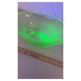 Large Uranium Green Glass Bowl