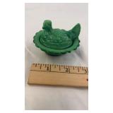 AS IS  3" Mosser Slag Glass Hen On Nest HON