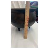 Small 9 1/2" Tall Cast Iron Cauldron Pot