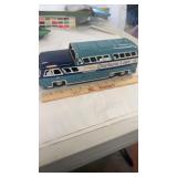 1950s Tin Friction Toy Greyhound Bus H.S. Japan