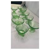 Group of Green Uranium Glass