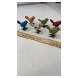 Lot of 6 Small Cast Iron Metal Birds
