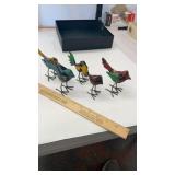 Lot of 5 Small Metal Birds