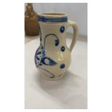 8' Stoneware Pottery with Blue Design