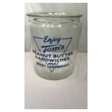 Tomï¿½s Peanut Butter Sandwich Store Advertising Jar