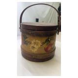 Cute Antique Vintage Wooden Firkin Sugar Bucket