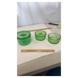 Uranium Glass Refrigerator or powder  Dishes