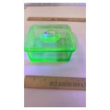 Green Uranium Glass Refrigerator Dish