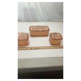 Set of 3 Pink Refrigerator Dishes