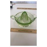 Green Uranium Depression Glass Juicer